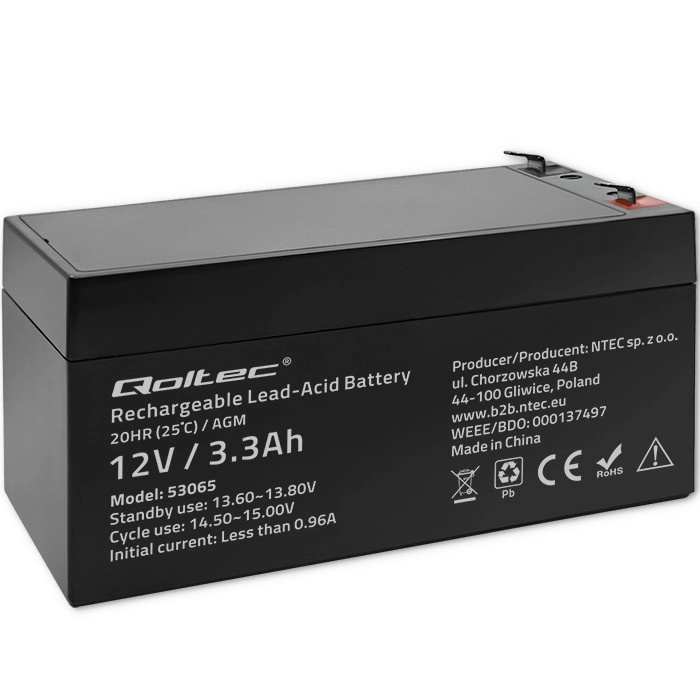 QOLTEC 53065 12V 3.3Ah