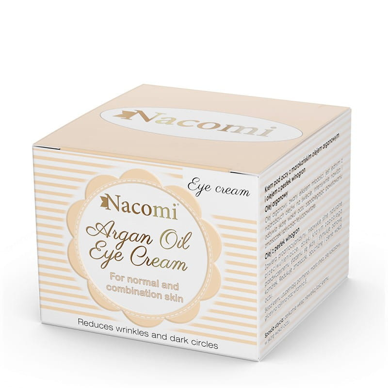 Nacomi Přírodní oční krém s arganovým olejem, proti vráskám, 15 ml