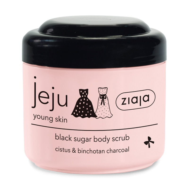 Ziaja Jeju Young Skin cukrový tělový peeling černý 200 ml