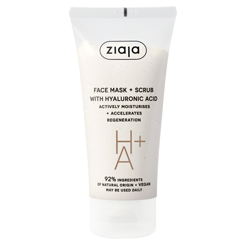 Ziaja Face Mask + Scrub with Hyaluronic Acid peelingová maska 55 ml