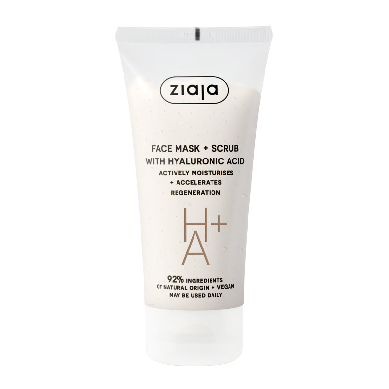 Ziaja Face Mask + Scrub with Hyaluronic Acid peelingová maska 55 ml