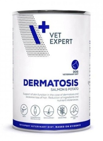 VetExpert VD 4T Dermatosis Dog Salmon konzerva 400 g