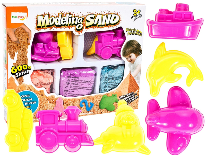 Kinetický modelovací písek s formičkami 600 g