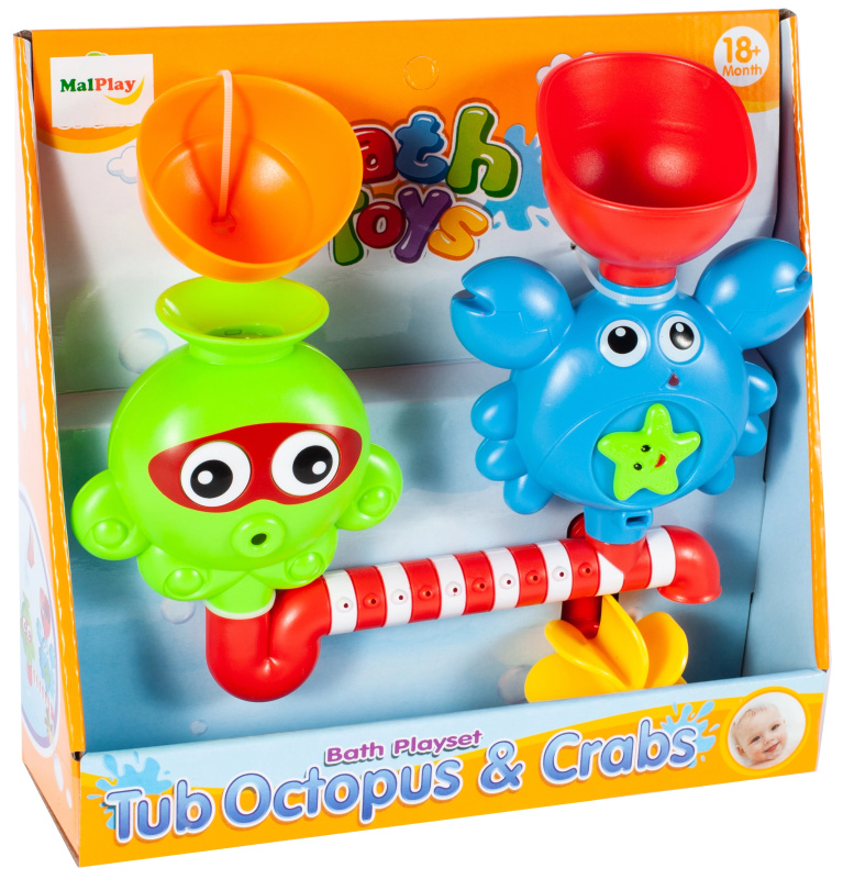 Koupací hračka chobotnička a krab