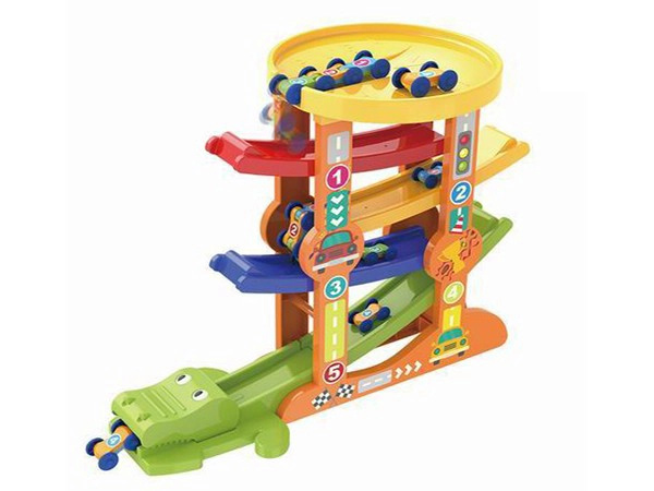 Závodní dráha krokodýl s autíčky a vystřelovačem
