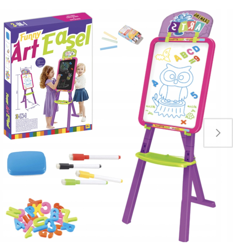 velká oboustranná magnetická křídová tabule 3v1