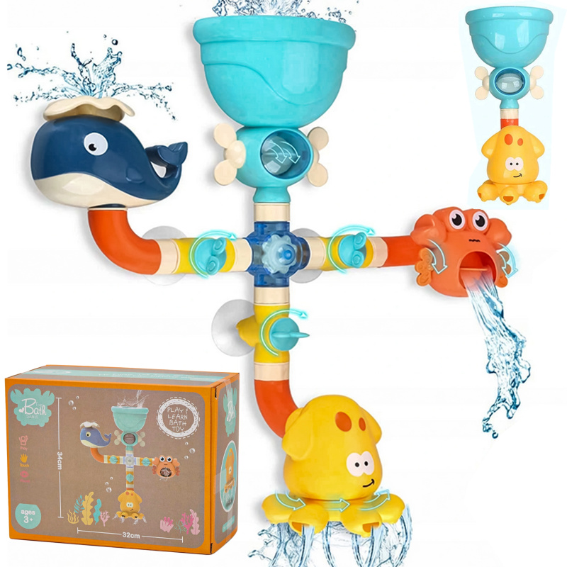 Větrníček do koupele krab, velryba a chobotnička