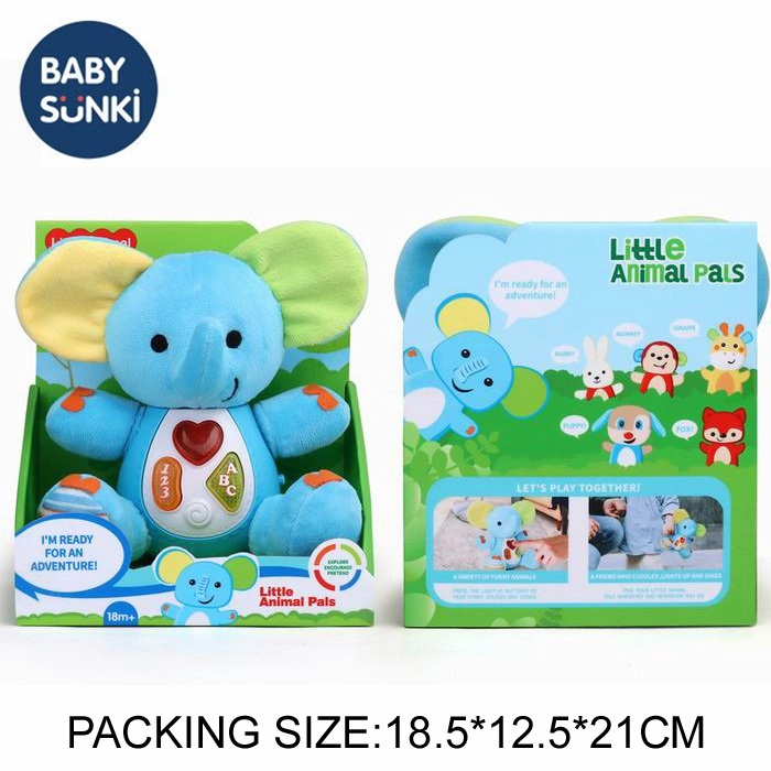 Plyšový slon se světlem a hudbou 20 cm