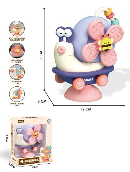 Interaktivní vzdělávací šnek s větrníčkem pro děti 0+