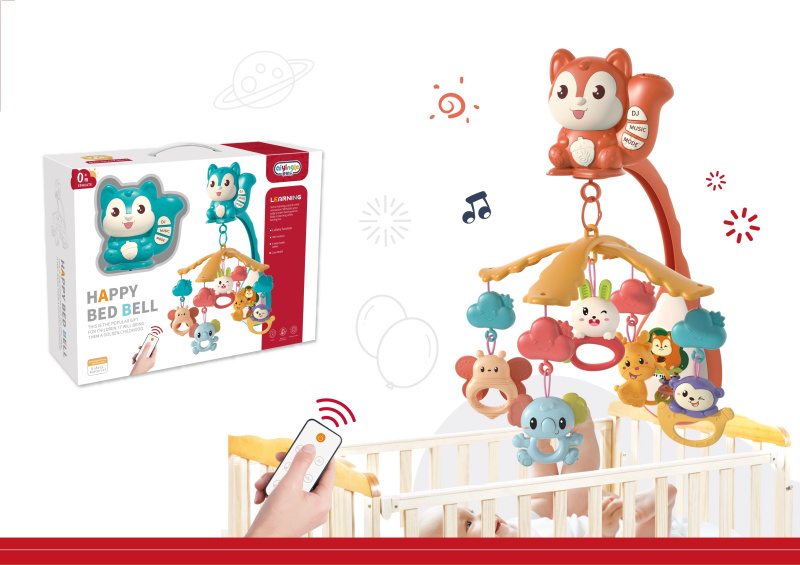 Kolotoč nad postýlku Veverka s projektorem a dálkovým ovladačem