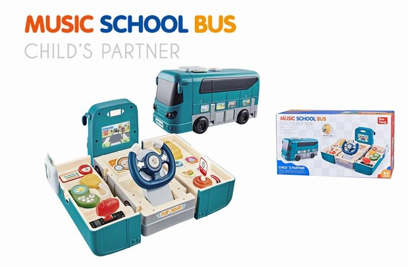 Interaktivní skládací autobus s volantem pro děti