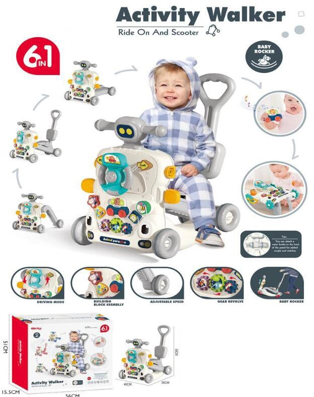 Chodítko, pchací autíčko a interaktivní stolek MOTOR 3 v 1