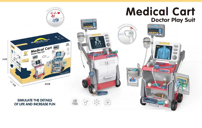 lékařský set s funkcí zvuku – růžový vozík