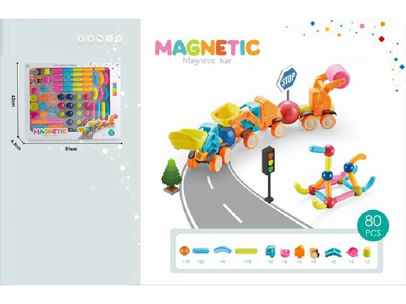 Magnetické 3D stavebnice, 80 dílů