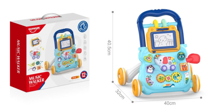 Chodítko pchací slon se záznamníkem modré