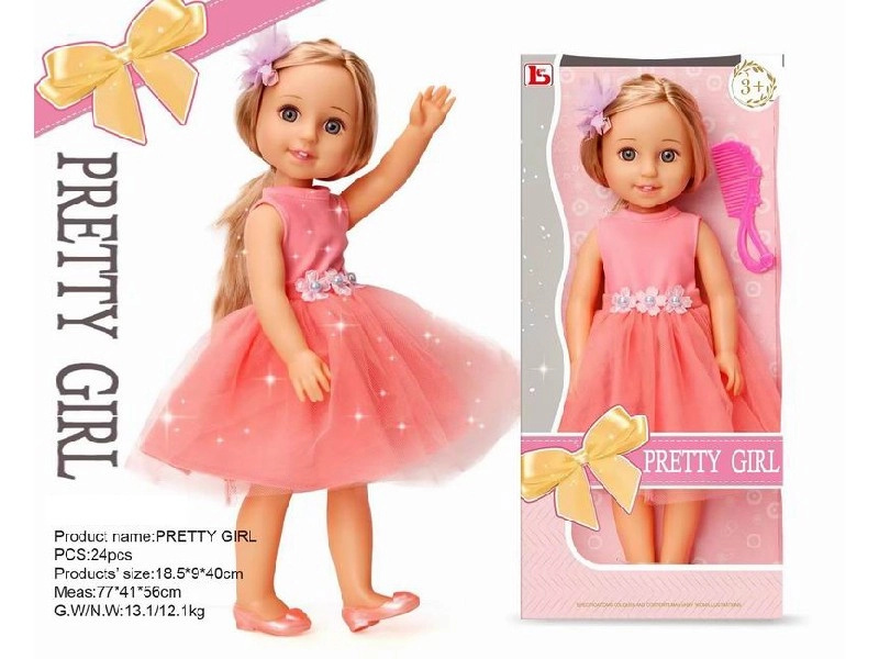 Panenka Pretty Girl v růžových šatech 36 cm