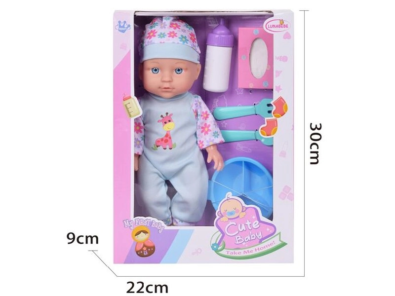 Panenka miminko 29 cm s krmením a doplňky