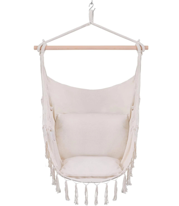 Závěsné brazilské křeslo LUA, béžové
