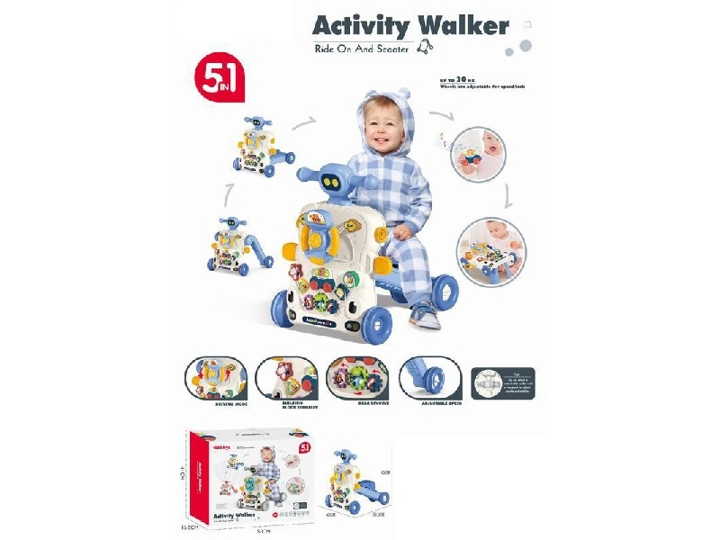 chodítko a odrážedlo 5v1 pro děti – modré