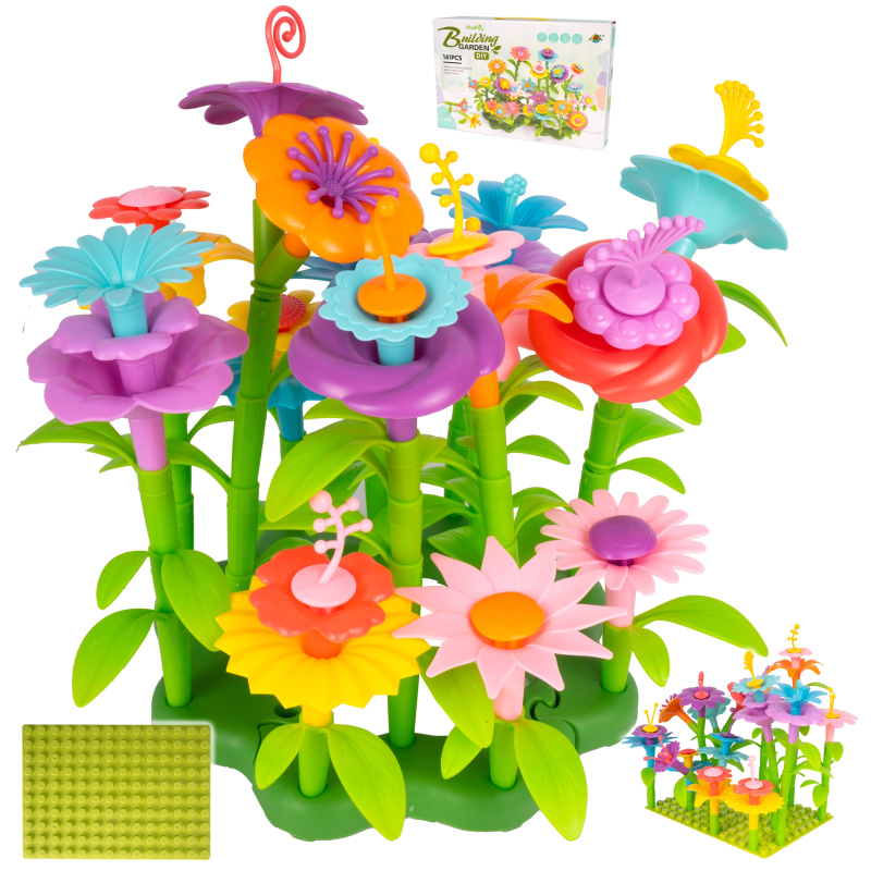 Stavebnice květiny DIY 141 dílků – postav si zahrádku