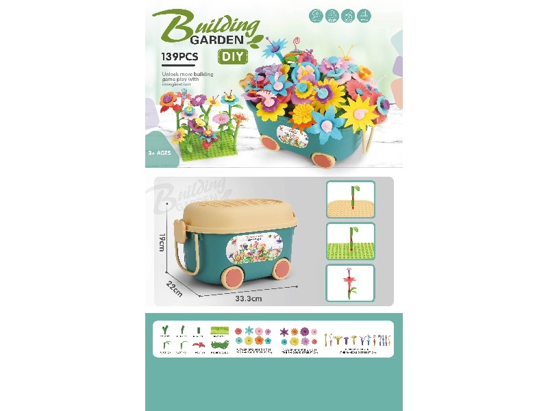 Květinové stavebnice DIY zahradní vozík 139 dílků