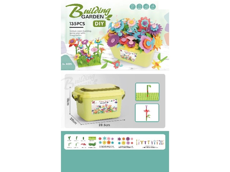 Stavebnice květiny DIY, 135 dílků