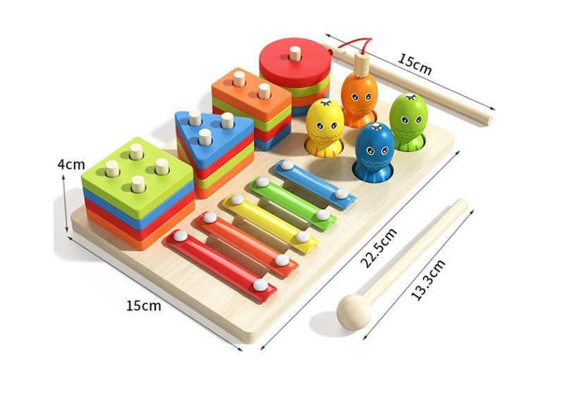 Dřevěná sada hudebních nástrojů pro děti, 18 ks