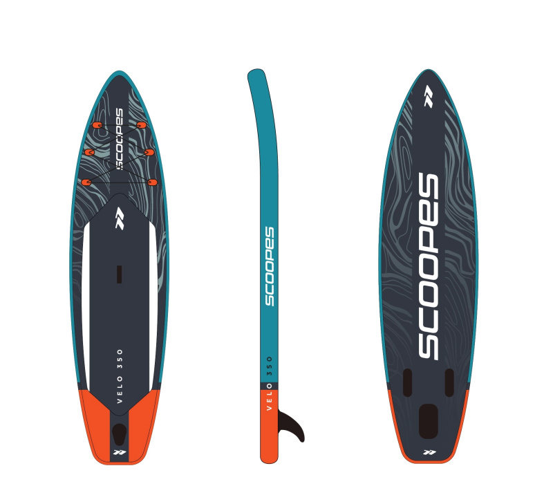 Nafukovací SUP paddleboard LAGO 350 cm se sadou příslušenství, šedý