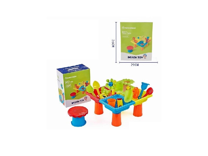 Pískovišťový stolek na hraní s pískem a vodou, 25 dílů