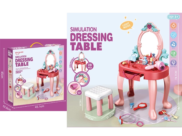 Růžový toaletní stolek Princess Dream