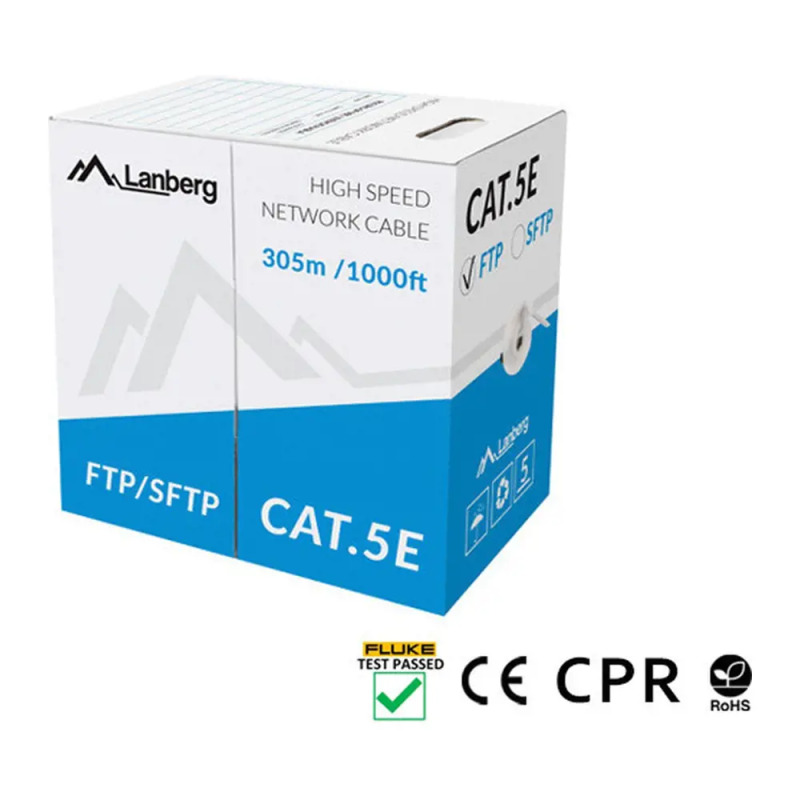 LAN KABEL CAT.6 FTP 305M PEVNÝ VENKOVNÍ KABEL S GE