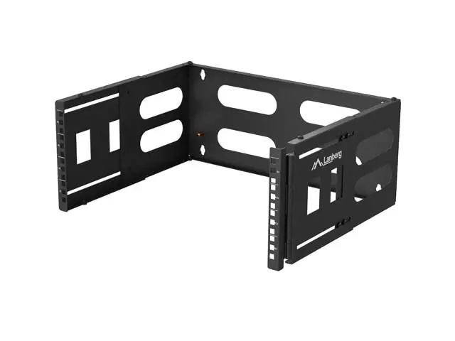 SKLÁDACÍ DRŽÁK PRO MONTÁŽ NA STĚNU 19" 4U 497X400/240 ČERNÝ LANBERG