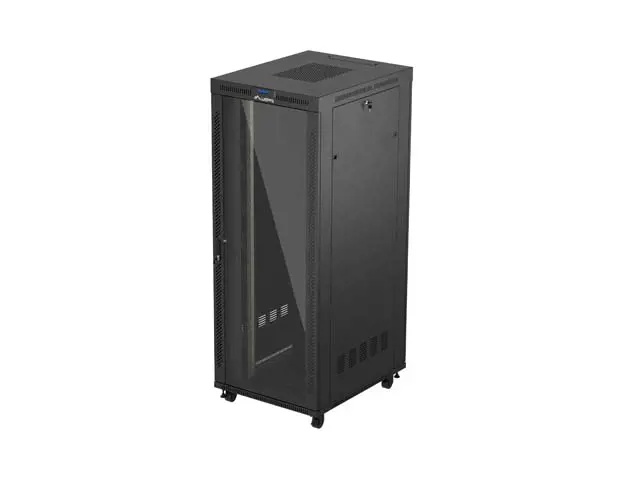 19" VOLNĚ STOJÍCÍ RACKOVÁ SKŘÍŇ 42U/800X1000 (FLAT PACK) S PROSKLENÝMI DVEŘMI LCD ČERNÁ LANBERG V2
