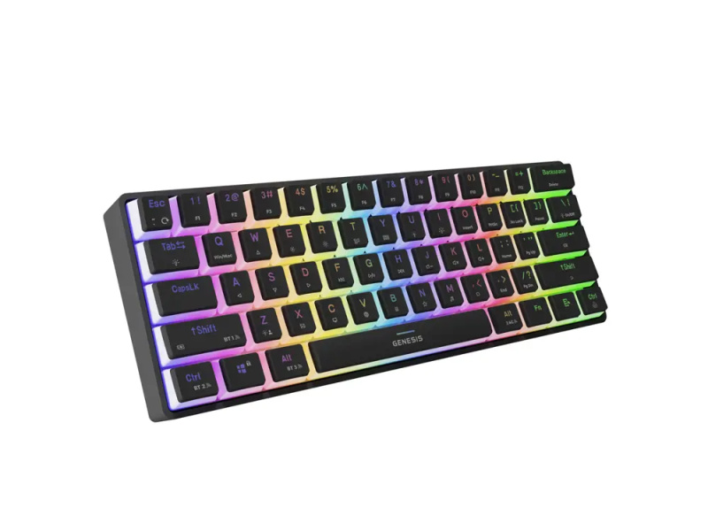 GAMING KEYBOARD GENESIS THOR 660 G2 US BLACK WIRELESS RGB MECHANICAL GATERON RED Černá
