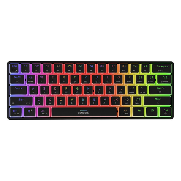 GAMING KEYBOARD GENESIS THOR 660 G2 US BLACK WIRELESS RGB MECHANICAL GATERON RED Černá