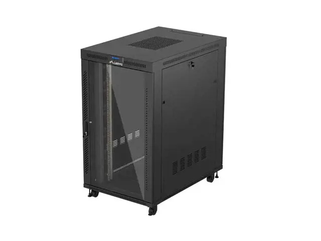 19" VOLNĚ STOJÍCÍ RACKOVÁ SKŘÍŇ 27U/800X1200 (FLAT PACK) S PROSKLENÝMI DVEŘMI LCD ČERNÁ LANBERG