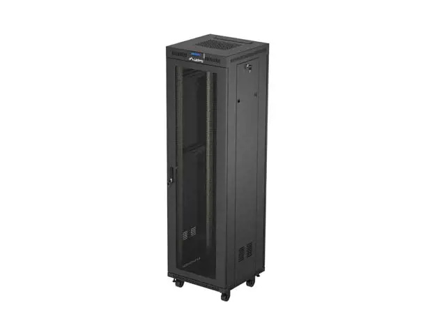 19" VOLNĚ STOJÍCÍ RACKOVÁ SKŘÍŇ 42U/600X600 (FLAT PACK) SE SÍŤOVÝMI DVEŘMI LCD ČERNÁ LANBERG V2