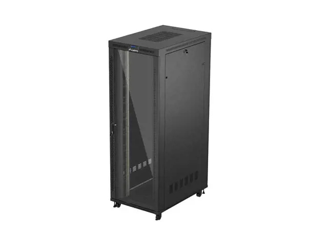 19" VOLNĚ STOJÍCÍ RACKOVÁ SKŘÍŇ 47U 800X1200 ČERNÉ SKLENĚNÉ DVEŘE LCD LANBERG (FLAT PACK) V2