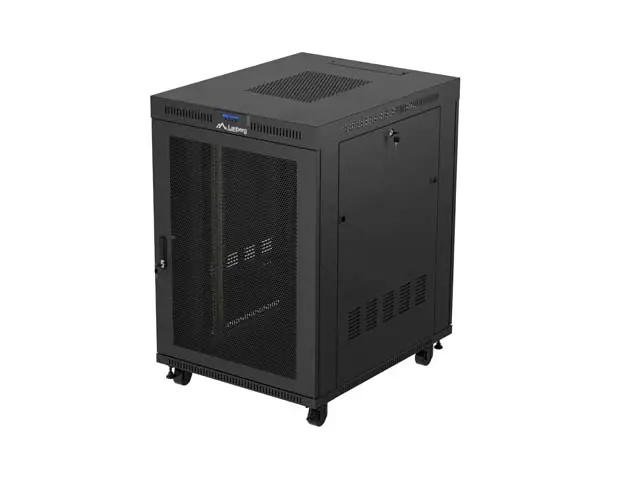 19" VOLNĚ STOJÍCÍ RACKOVÁ SKŘÍŇ 22U/800X1000 (FLAT PACK) SE SÍŤOVÝMI DVEŘMI LCD ČERNÁ LANBERG V2
