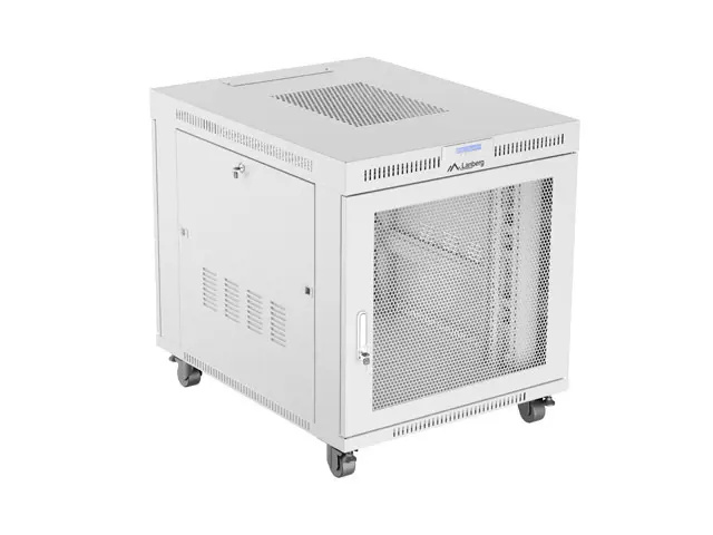 19" VOLNĚ STOJÍCÍ RACKOVÁ SKŘÍŇ 15U 800X1000 ŠEDÁ LCD S PERFOROVANÝMI DVEŘMI LANBERG (PLOCHÉ BALENÍ)