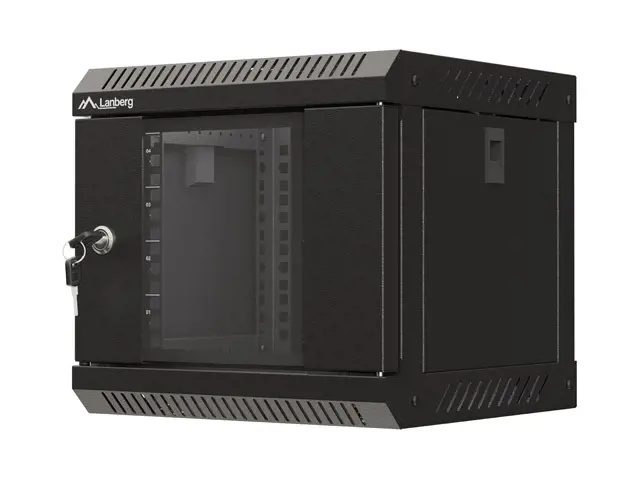 LANBERG RACKOVÁ SKŘÍŇ 10" NÁSTĚNNÁ 4U/300X300 (FLAT PACK) S PROSKLENÝMI DVEŘMI ČERNÁ