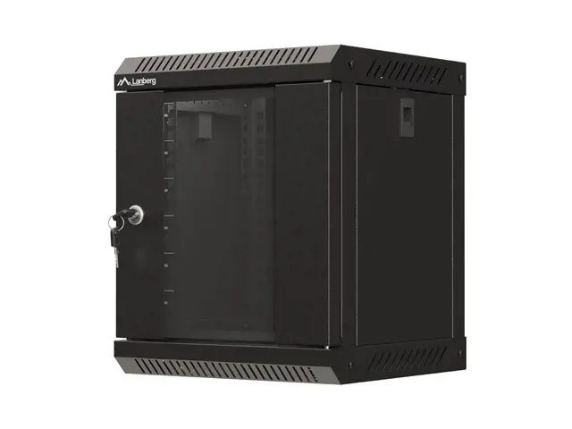 LANBERG RACKOVÁ SKŘÍŇ 10" PRO MONTÁŽ NA STĚNU 6U/300X300 (FLAT PACK) S PROSKLENÝMI DVEŘMI ČERNÁ