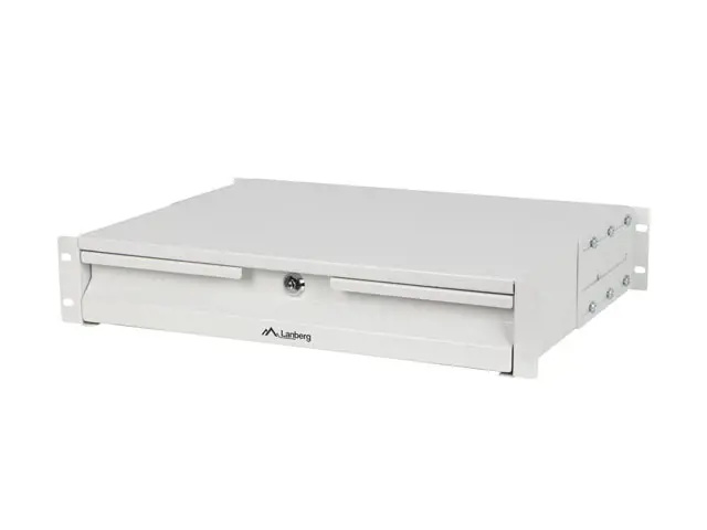 19" 2U 360MM ŠEDÁ SKŘÍŇOVÁ ZÁSUVKA LANBERG (2U/483X360MM NOSNOST DO 90KG, 4BODOVÁ MONTÁŽ)