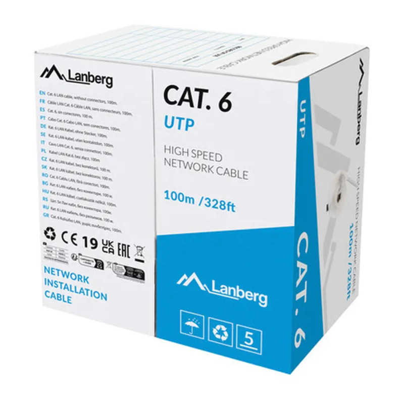 LAN UTP CAT.6 100M CU WIRE GREY CPR + FLUKE PASSED