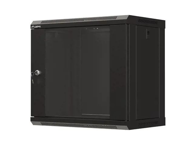 LANBERG 19" RACKOVÁ SKŘÍŇ PRO MONTÁŽ NA STĚNU 9U/540X350 (FLAT PACK) S PROSKLENÝMI DVEŘMI ČERNÁ