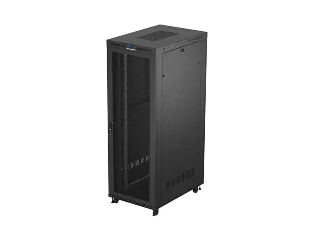 19" VOLNĚ STOJÍCÍ RACKOVÁ SKŘÍŇ 47U 800X1200 ČERNÝ LCD S PERFOROVANÝMI DVEŘMI LANBERG (FLAT PACK) V2