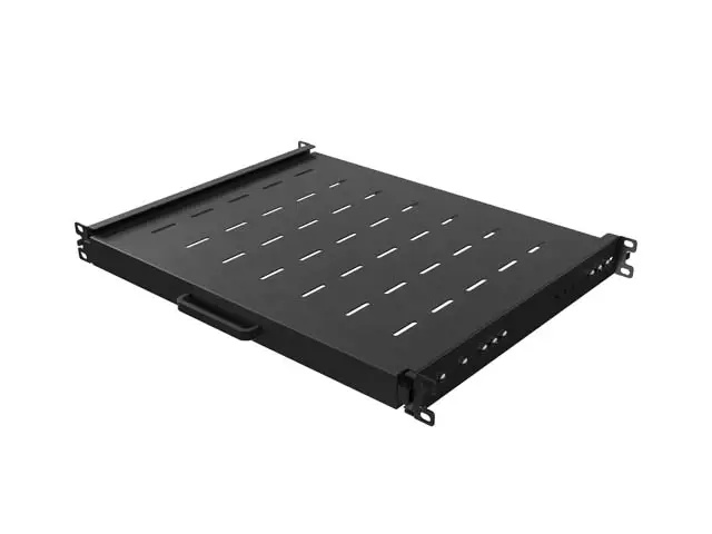 LANBERG POSUVNÁ POLICE PRO 19" RACKOVÉ SKŘÍNĚ 350MM ČERNÁ (1U/445X350MM, NOSNOST 35KG, 4-BODOVÉ M