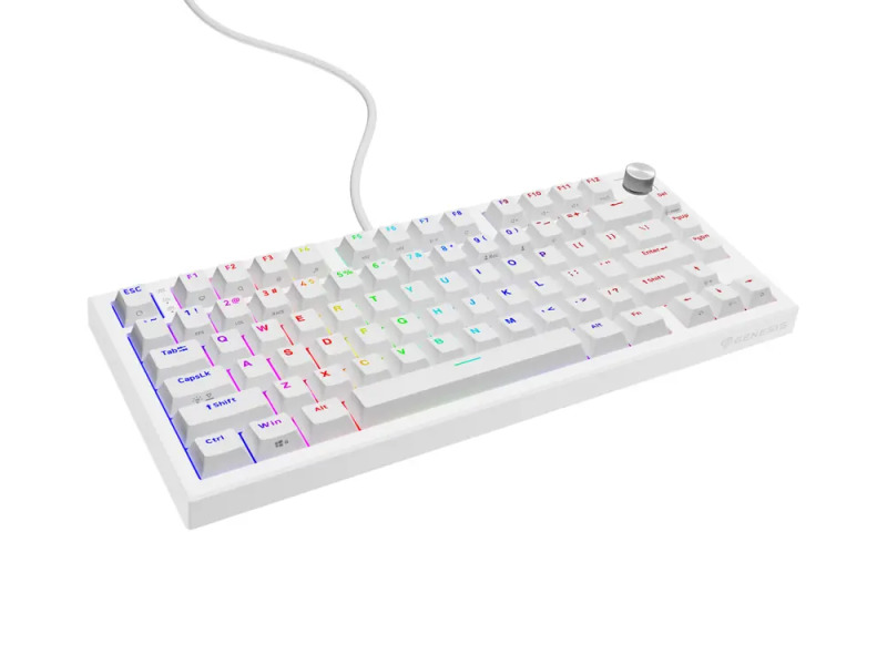Herní mechanická klávesnice Genesis THOR 404/GenX Abyssal/Drátové USB-A/US/Bílá