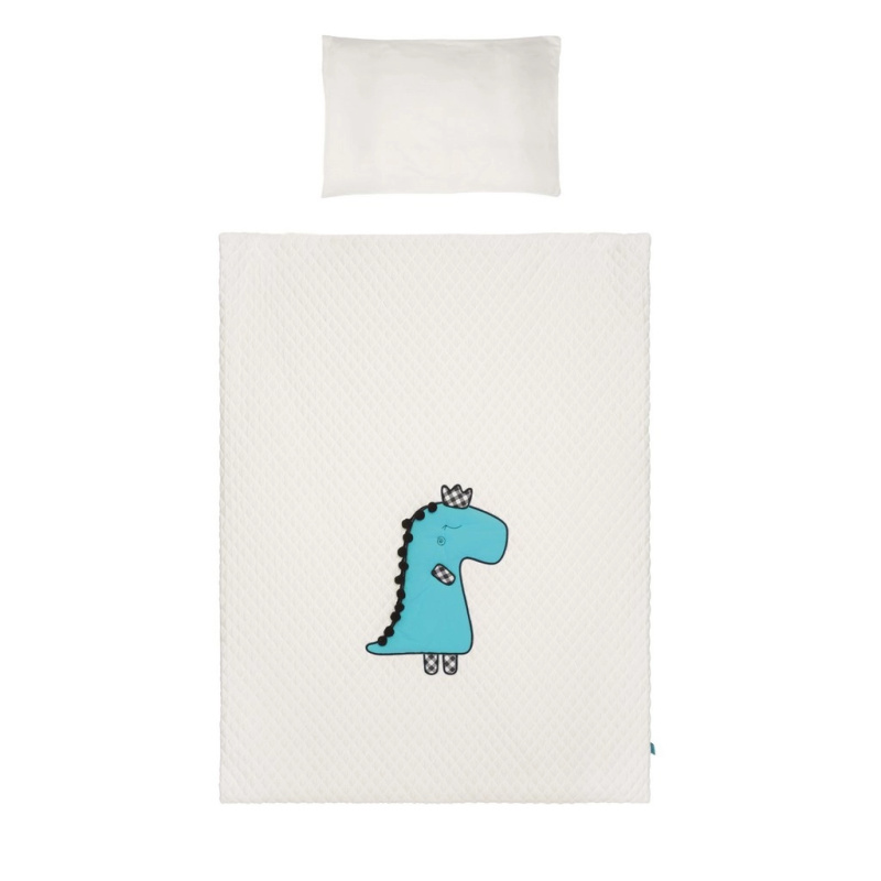 3dílné dětské povlečení do postýlky BELISIMA Dino 3D smetanovo‑tyrkysové 90×120