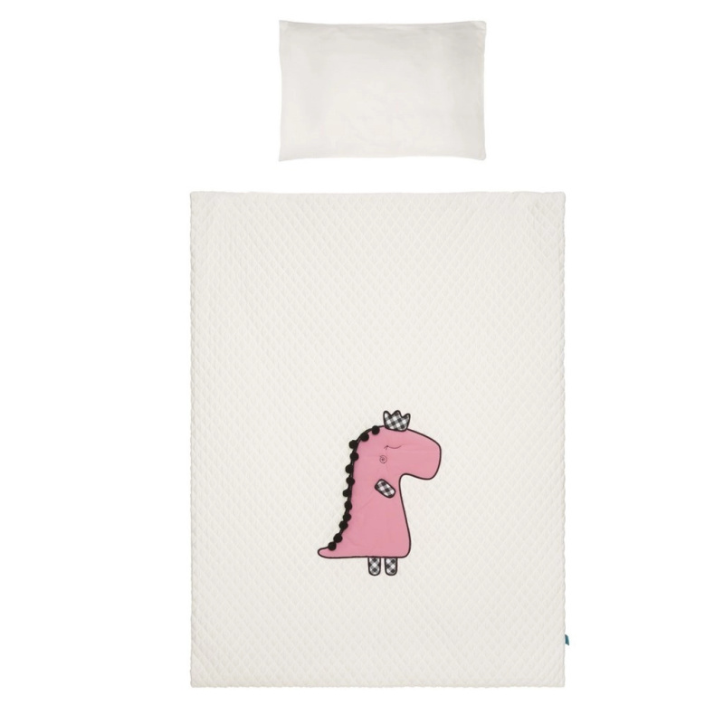 6dílné dětské povlečení do postýlky BELISIMA Dino 3D, krémově růžové 100 × 135 cm